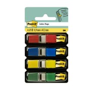 Post-it Index Pack de 4 Dispensadores con 35 Marcadores Reposicionables 11.9 x 43.2mm - Adherencia Firme - Para Marcar, Señalar o Destacar Informacion - Colores Surtidos