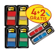 Post-It Index Pack de 4 Dispensadores con Marcadores Reposicionables + 2 Dispensadores con Marcadores Flecha - Forma Rectangular - Colores Surtidos