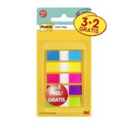 Post-It Index Pack de 5 Dispensadores con 20 Marcadores Reposicionables - Medidas 11.9x43.2mm - Colores Surtidos