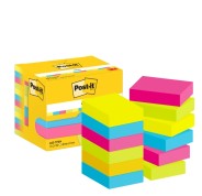 Post-It Pack de 12 Blocs de 100 Notas Adhesivas Reposicionables 38x51mm - Forma Rectangular - Caja Dispensadora - Colores Surtidos