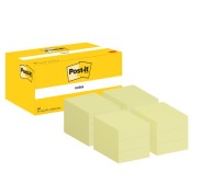 Post-It Pack de 12 Blocs de 100 Notas Adhesivas Reposicionables 38x51mm - Forma Rectangular - Color Amarillo Claro