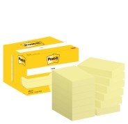 Post-It Pack de 12 Blocs de 100 Notas Adhesivas Reposicionables - Forma Rectangular - 51x76mm - Color Amarillo Claro