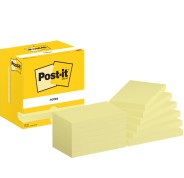 Post-It Pack de 12 Blocs de 100 Notas Adhesivas Reposicionables - Forma Rectangular - 76x127mm - Color Amarillo Claro