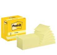 Post-It Pack de 12 Blocs de 100 Z-Notas Adhesivas Reposicionables - Forma Rectangular - 76x127mm - Color Amarillo Claro