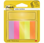 Post-It Pack de 5 Blocs de 100 Marcadores Reposicionables - Forma Rectangular - Colores Surtidos