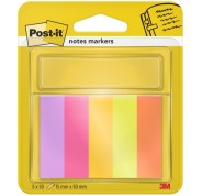 Post-It Pack de 5 Blocs de 50 Marcadores Reposicionables - Forma Rectangular - Colores Surtidos