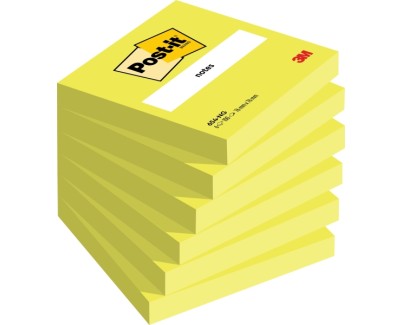 Post-It Pack de 6 Blocs de 100 Notas Adhesivas Reposicionables - Forma Cuadrada - 76x76mm - Color Verde