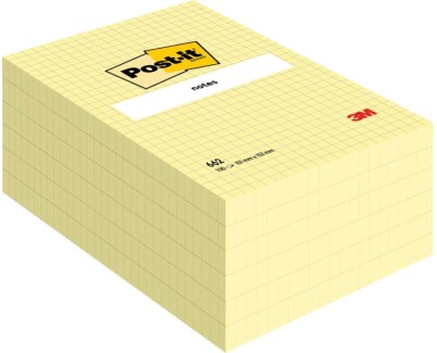 Post-It Pack de 6 Blocs de 100 Notas Adhesivas Reposicionables - Forma Rectangular - 101x152mm - Color Amarillo Claro