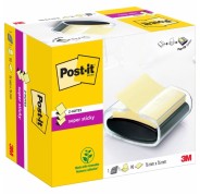 Post-It Super Sticky Dispensador con Bloc de 90 Z-Notas Adhesivas - Dispensador Pro - Forma Cuadrada - 76x76mm - Color Negro