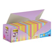 Post-It Super Sticky Pack de 24 Blocs de 90 Notas Adhesivas Reposicionables - Forma Cuadrada - 76x76mm - en Zig-Zag - Colores Surtidos