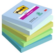 Post-It Super Sticky Pack de 5 Blocs de 90 Notas Adhesivas Reposicionables - Forma Cuadrada - 76x76mm - Colores Surtidos