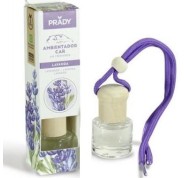Prady Ambientador Coche Lavanda - Frasco de Cristal 6 ml y Cuerda para Espejo Retrovisor