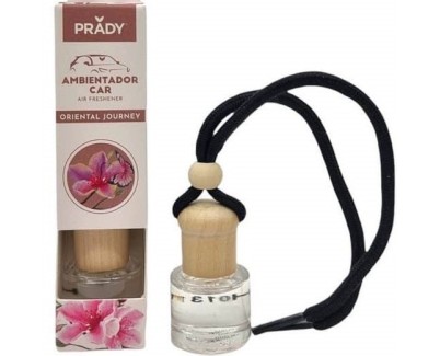 Prady Ambientador Coche Oriental Journey - Frasco de Cristal 6 ml y Cuerda para Espejo Retrovisor