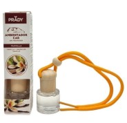 Prady Ambientador Coche Vainilla - Frasco de Cristal 6 ml y Cuerda para Espejo Retrovisor