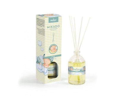 Prady Ambientador Mikado Bebe - Frasco de Cristal 100 ml y Varitas Difusoras