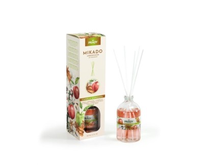 Prady Ambientador Mikado Canela Manzana - Frasco de Cristal 100 ml y Varitas Difusoras