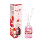 Prady Ambientador Mikado Fresas y Nata - Frasco de Cristal 100 ml y Varitas Difusoras