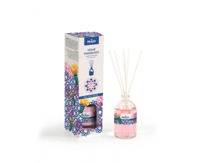 Prady Ambientador Mikado Kelaat Rose - Frasco de Cristal 100 ml y Varitas Difusoras