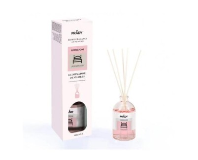 Prady Ambientador Mikado Neutralizador de Olores Para Dormitorio - Frasco de Cristal 100 ml y Varitas Difusoras