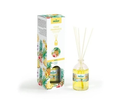 Prady Ambientador Mikado Piña - Frasco de Cristal 100 ml y Varitas Difusoras