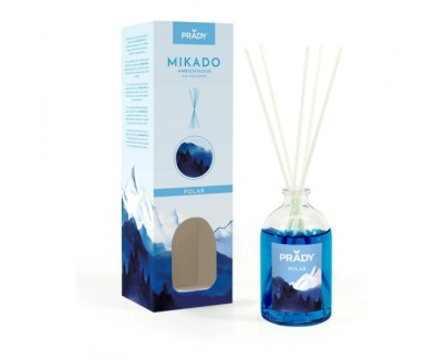 Prady Ambientador Mikado Polar - Frasco de Cristal 100 ml y Varitas Difusoras