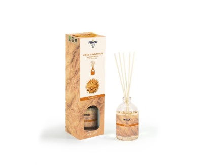 Prady Ambientador Mikado Pumpkin - Frasco de Cristal 100 ml y Varitas Difusoras