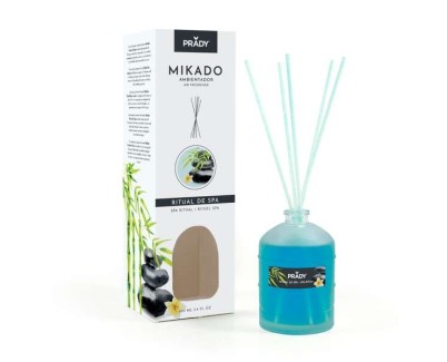 Prady Ambientador Mikado Ritual de SPA - Frasco de Cristal 100ml y Varitas Difusoras