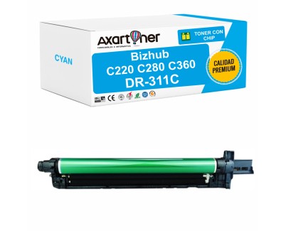 PREMIUM Compatible Konica Minolta Bizhub C220, C280, C360 Cyan Tambor de Imagen (Drum) A0XV0TD / DR311C / DR-311C
