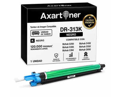 PREMIUM Compatible Konica Minolta Bizhub C258, C308, C368, C458, C558, C658 Negro Tambor de Imagen A7U40RD / DR313K (Drum)