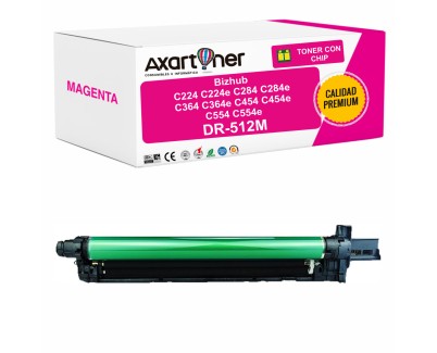 PREMIUM Compatible Konica Minolta DR512 Magenta Tambor de Imagen DR512M / A2XN0TD (Drum) para bizhub C224 C224e C284 C284e C364 C364e C454 C454e C554 C554e