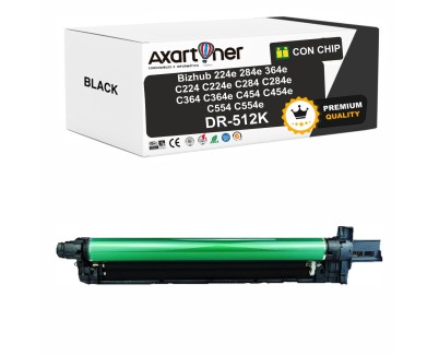 PREMIUM Compatible Konica Minolta DR512 Negro Tambor de Imagen DR512K/ A2XN0RD (Drum) para bizhub 224e 284e 364e C224 C224e C284 C284e C364 C364e C454 C454e C554 C554e