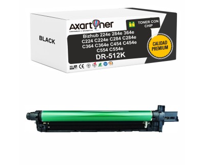 PREMIUM Compatible Konica Minolta DR512 Negro Tambor de Imagen DR512K/ A2XN0RD (Drum) para bizhub 224e 284e 364e C224 C224e C284 C284e C364 C364e C454 C454e C554 C554e