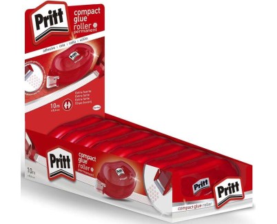 Pritt Compact Roller Adhesivo Permanente 8.4mm x 10m - Aplicacion Limpia - Preciso y Reciclable