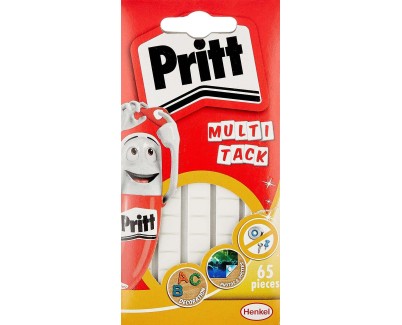 Pritt Multitack Pack de 65 Piezas de Masilla Adhesiva Blanca - Fuertes, Limpias y Removibles - 2679461, 2679458