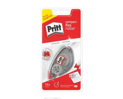 Pritt Roller Compact Flex Cinta Correctora 4,2mmx10m - Punta Flexible - Correcion Suave y Limpia - Correccion en dos Sentidos