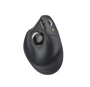 ProtoArc EM05 NL Raton Vertical Trackball Ergonomico Inalambrico - 1600 dpi -  Bluetooth + 2.4Ghz - Bateria Recargable - Multidispositivo - Color Negro y Naranja