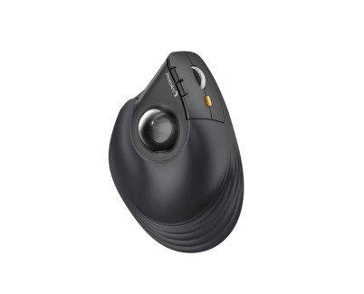 ProtoArc EM05 NL Raton Vertical Trackball Ergonomico Inalambrico - 1600 dpi -  Bluetooth + 2.4Ghz - Bateria Recargable - Multidispositivo - Color Negro y Naranja
