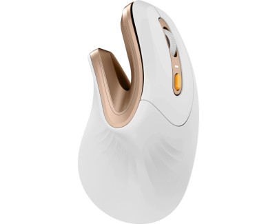 ProtoArc EM11 NL Raton Vertical Ergonomico Inalambrico - 2400 dpi -  Bluetooth + 2.4Ghz - Bateria Recargable - Multidispositivo - Color Blanco