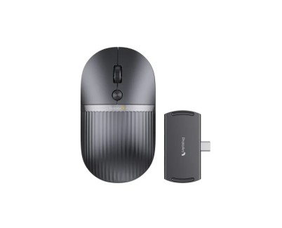 ProtoArc Hubmouse Raton Inalambrico con Hub USB - Bluetooth - 2400dpi - Hub 1x USB-C, 1x USB-A, 1x HDMI - Color Negro