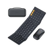 ProtoArc XKM01 Combo Teclado Portatil Plegable en Triptico + Raton - Bluetooth - Teclado Numerico - Conexion de hasta 3 Dispositivos - Color Negro