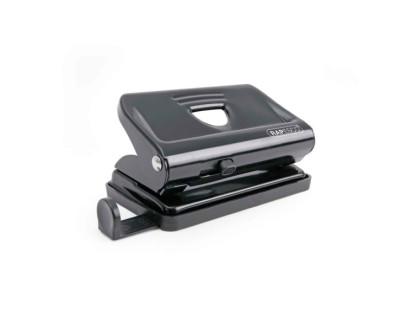 Rapesco 810 Taladro Perforador Metalico - Hasta 12 Hojas - Marcas de Formato - Facil Vaciado - Color Negro