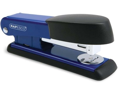Rapesco Bowfin Grapadora Metalica de Sobremesa - Hasta 25 Hojas - Grapas 26/6, 24/6 - Grapado Cerrado y Abierto - Color Azul/Negro