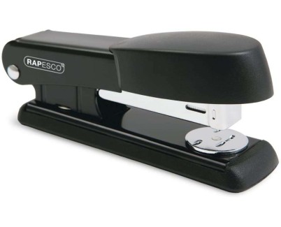 Rapesco Bowfin Grapadora Metalica de Sobremesa - Hasta 25 Hojas - Grapas 26/6, 24/6 - Grapado Cerrado y Abierto - Color Negro