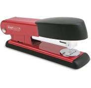Rapesco Bowfin Grapadora Metalica de Sobremesa - Hasta 25 Hojas - Grapas 26/6, 24/6 - Grapado Cerrado y Abierto - Color Rojo/Negro