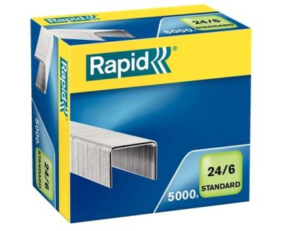 Rapid Confort Caja de 5000 Grapas 24/6 - Hasta 20 Hojas - Alambre Flexible - Patilla de 6mm