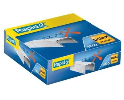 Rapid Duax Strong Caja de 1000 Grapas para Gruesos - Grapa hasta 170 Hojas - Alambre Galvanizado de Alto Rendimiento - Patilla de 20mm