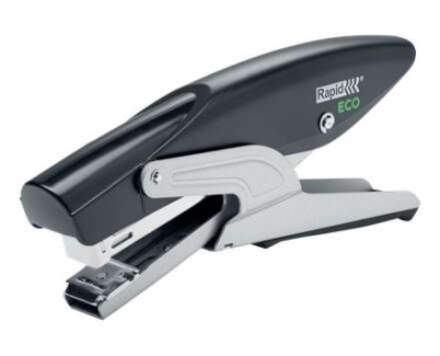 Rapid ECO Grapadora de Tenaza - Fabricadas con un 81% de Plastico Reciclado - Hasta 20 Hojas - Para Grapas 24/6, 26/6 - Grapado y Clavado - Color Negro