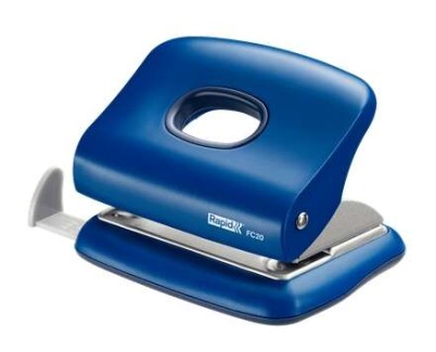 Rapid FC20 Taladro Perforador - Hasta 20 Hojas - Facil Vaciado - Punzones 5.5mm - Color Azul
