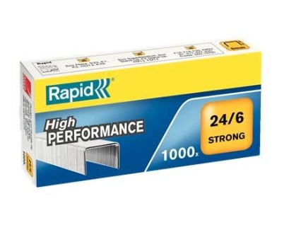 Rapid Strong Caja de 1000 Grapas 24/6 - Hasta 30 Hojas - Alambre Reforzado Galvanizado - Patilla de 6mm