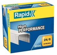 Rapid Strong Caja de 5000 Grapas 24/6 - Hasta 30 Hojas - Alambre Reforzado Galvanizado - Patilla de 6mm